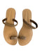 Mystique Shoe Size 5 Brown Leather beaded design toe strap Flat Sandal Shoes Brown / 5
