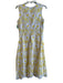 Milly Size 8 White & yellow Cotton & Polyester Floral Lace Round Neck Dress White & yellow / 8