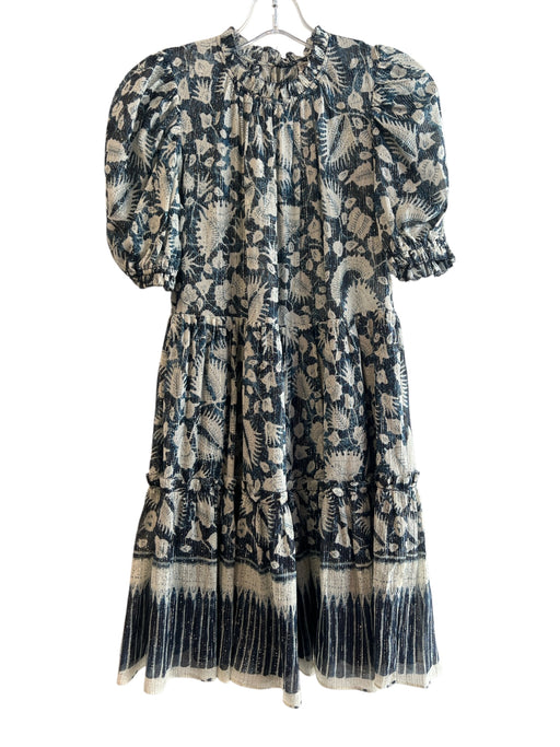 Ulla Johnson Size 4 Green & Blue No Fabric Tag Round Neck Botanical Print Dress Green & Blue / 4