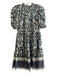 Ulla Johnson Size 4 Green & Blue No Fabric Tag Round Neck Botanical Print Dress Green & Blue / 4