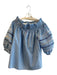 Mi Golondrina Size Est M Blue No Fabric Tag Off Shoulder Gingham Lace Detail Top Blue / Est M