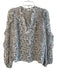 Ulla Johnson Size 0 Beige Silk & Viscose Tie V Neck Long Sleeve Floral Top Beige / 0