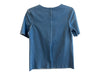 Harvey Faircloth Size XS Blue Cotton Round Neck Short Sleeve Raw Hem Top Blue / XS