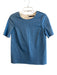 Harvey Faircloth Size XS Blue Cotton Round Neck Short Sleeve Raw Hem Top Blue / XS