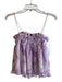 Ganni Size 36 Lavender Polyester Pleated Spaghetti Strap Gathered Cropped Top Lavender / 36
