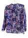 Isabel Etoile Marant Size 36 Purple & Blue Cotton Round Neck 3/4 Button Top Purple & Blue / 36