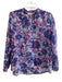Isabel Etoile Marant Size 36 Purple & Blue Cotton Round Neck 3/4 Button Top Purple & Blue / 36
