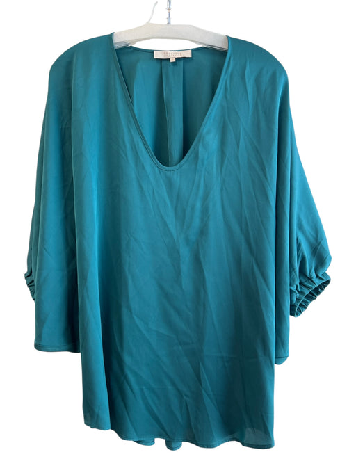 Nouvelle Size S Green Silk V Neck batwing Solid Color Top Green / S