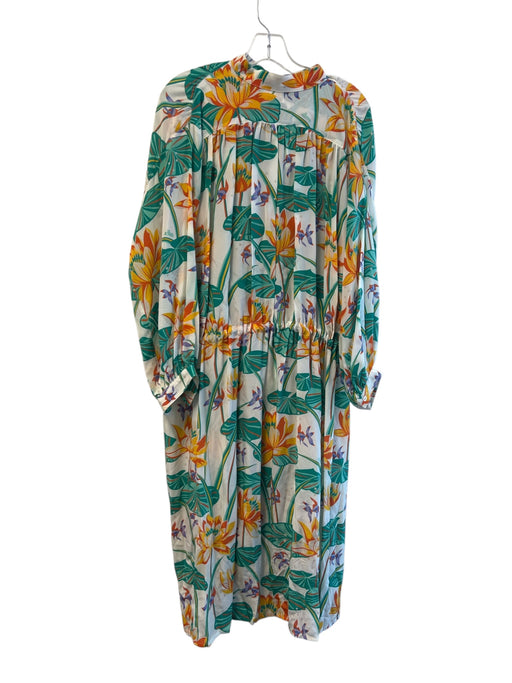 Loewe Size Est M/L Cream & Multi No Fabric Tag Button Up Long Sleeve Maxi Dress Cream & Multi / Est M/L