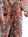 Veronica Beard Size 4 Red & Multi Silk Semi Sheer Long Sleeve Floral Print Dress Red & Multi / 4