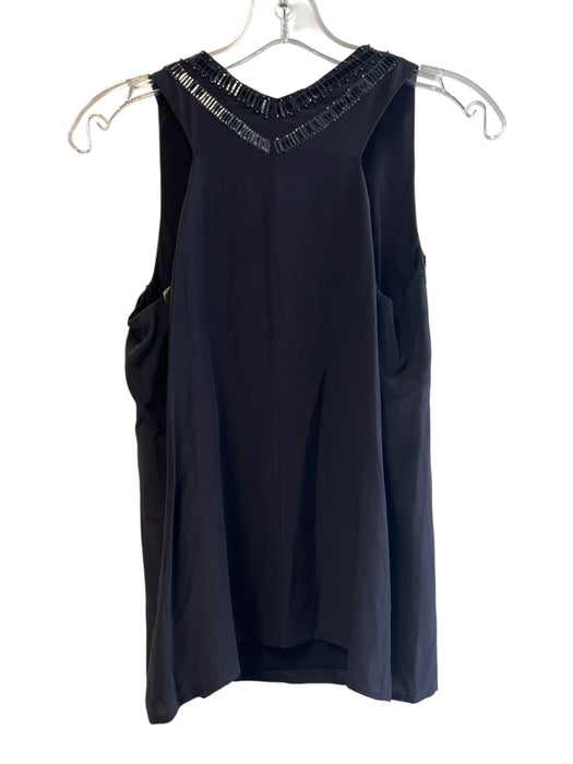 Ramy Brook Size XS Black Silk Beaded V Neck Sleeveless Top Black / XS