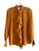 Misa Size XS Mustard Yellow Viscose ruffles Long Sleeve Button Down Top Mustard Yellow / XS