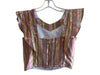 Koch Size XS Multi Polyester & Cotton Metallic V Neck Ruffle Cap Sleeve Top Multi / XS
