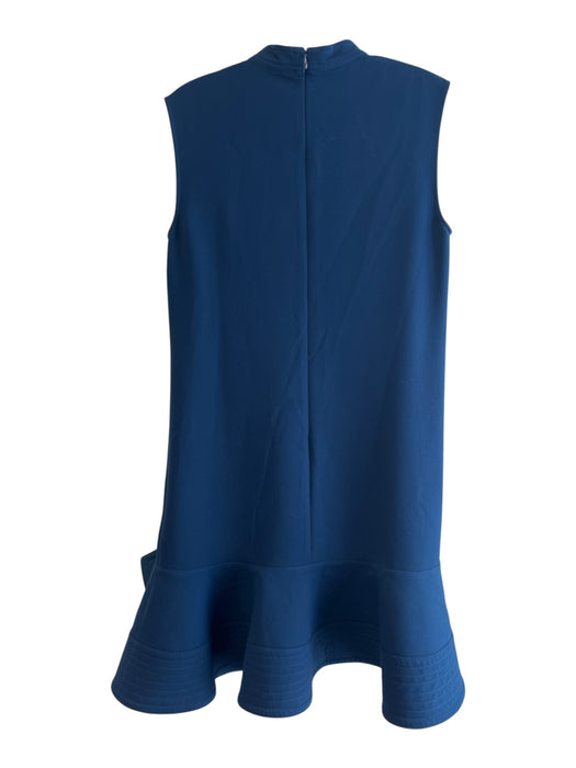 Victoria Beckham Size 4 Navy Polyester High Neck Sleeveless Back Zip Dress Navy / 4