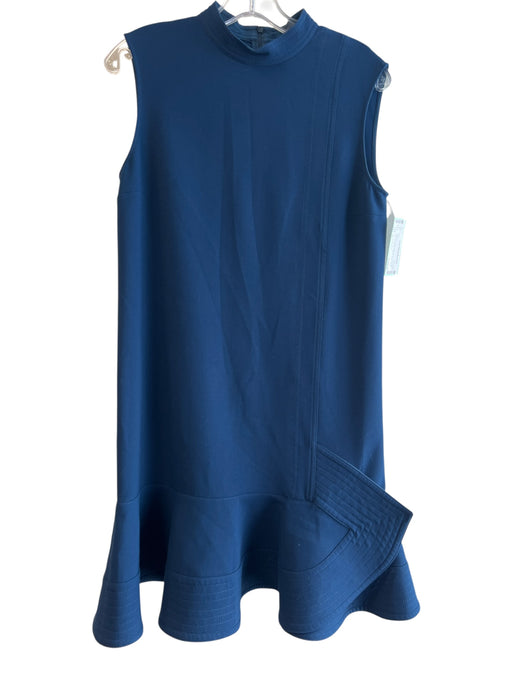 Victoria Beckham Size 4 Navy Polyester High Neck Sleeveless Back Zip Dress Navy / 4