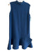 Victoria Beckham Size 4 Navy Polyester High Neck Sleeveless Back Zip Dress Navy / 4
