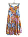 Never a Wallflower Size XS Orange & Multi Cotton Button Down Half Lined Skirt Orange & Multi / XS
