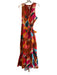 Hutch Size Large Rust, Pink & Mulit Cotton Blend Abstract Print Tiered Dress Rust, Pink & Mulit / Large