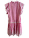 Love The Label Size Medium Pink & White Cotton Embroidered Back Zip Dress Pink & White / Medium