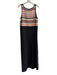 Lilla P Size Large Black & Multi Cotton Sleeveless Round Neck Crochet Maxi Dress Black & Multi / Large
