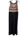 Lilla P Size Large Black & Multi Cotton Sleeveless Round Neck Crochet Maxi Dress Black & Multi / Large