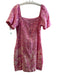 Love The Label Size Small Pink & Cream Linen & Viscose Abstract Floral Dress Pink & Cream / Small