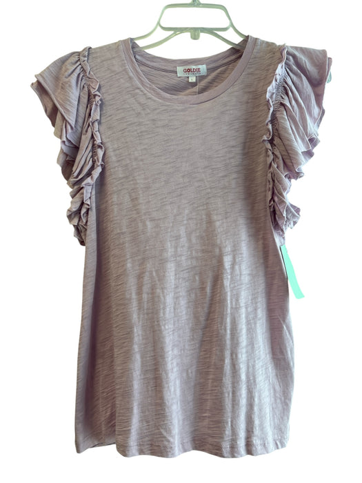 Goldie Size Large Lavender Pima Cotton Round Neck Heathered Top Lavender / Large