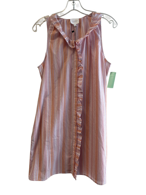 Sundays Size XS Peach & Multi Cotton Sleeveless Stripes buttondown Top Peach & Multi / XS