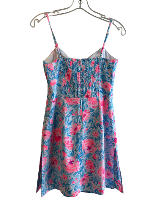 Lilly Pulitzer Size 0 Blue & Pink Polyester built in shorts Back Zip Dress Blue & Pink / 0