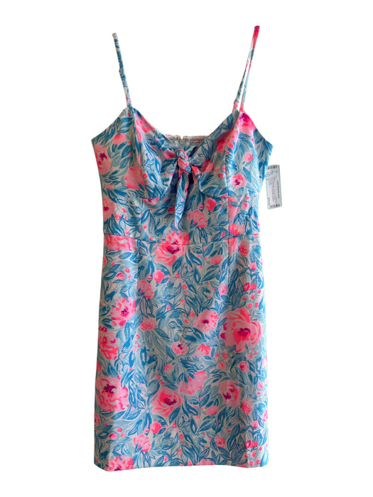 Lilly Pulitzer Size 0 Blue & Pink Polyester built in shorts Back Zip Dress Blue & Pink / 0