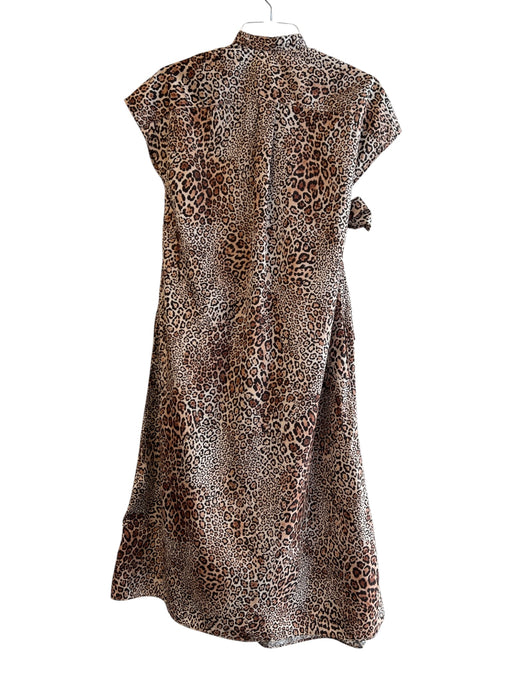 Ann Mashburn Size XS Black & Tan Polyester Drop Cap Sleeve Animal Print Dress Black & Tan / XS