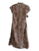 Ann Mashburn Size XS Black & Tan Polyester Drop Cap Sleeve Animal Print Dress Black & Tan / XS