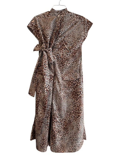 Ann Mashburn Size XS Black & Tan Polyester Drop Cap Sleeve Animal Print Dress Black & Tan / XS