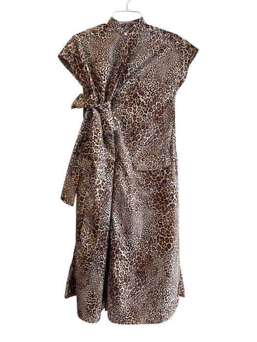Ann Mashburn Size XS Black & Tan Polyester Drop Cap Sleeve Animal Print Dress Black & Tan / XS