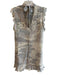 Red Valentino Size 38 Gray & multi Silk Stars Sleeveless Ruffle Accent Dress Gray & multi / 38