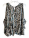 Robert Rodriguez Size 4 Gray & Teal Silk Sleeveless V Neck All Over Print Top Gray & Teal / 4