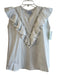 Mi Golondrina Size Small White No Fabric Tag Sleeveless Round Split Neck Top White / Small