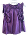 Sea New York Size 6 Purple Cotton Sleeveless Ruffles Keyhole Back high neck Top Purple / 6