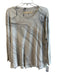 Raquel Allegra Size 1 Gray Linen Blend Long Sleeve Round Neck Marble Print Top Gray / 1