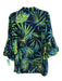 Joseph Ribkoff Size 16 Black & Green Polyester 3/4 Balloon Sleeve palm print Top Black & Green / 16