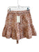 Kivari Size 6 melon & cream Cotton All Over Print Pockets Belt Ruffle Hem Skirt melon & cream / 6