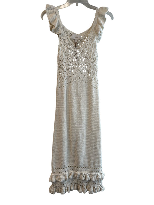 Cleobella Size XS Ivory Cotton Hand Crochet Slip Inc Midi Sleeveless Dress Ivory / XS