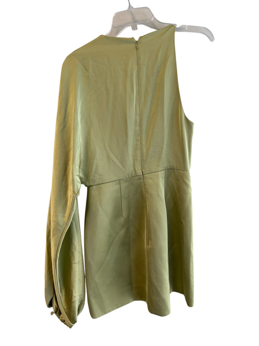 Significant Other Size 4 Apple Green Viscose One Shoulder Long Sleeve Dress Apple Green / 4
