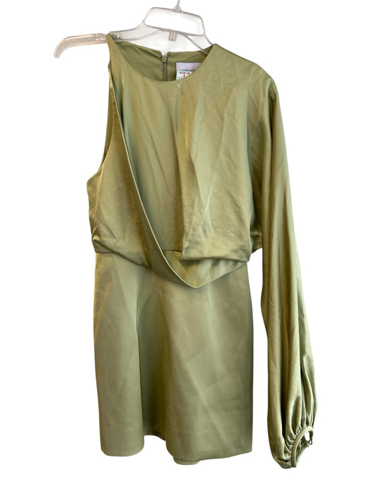 Significant Other Size 4 Apple Green Viscose One Shoulder Long Sleeve Dress Apple Green / 4