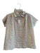 Never a Wallflower Size XS Red, Yellow & Blue Cotton Cap Sleeve Neon Plaid Top Red, Yellow & Blue / XS