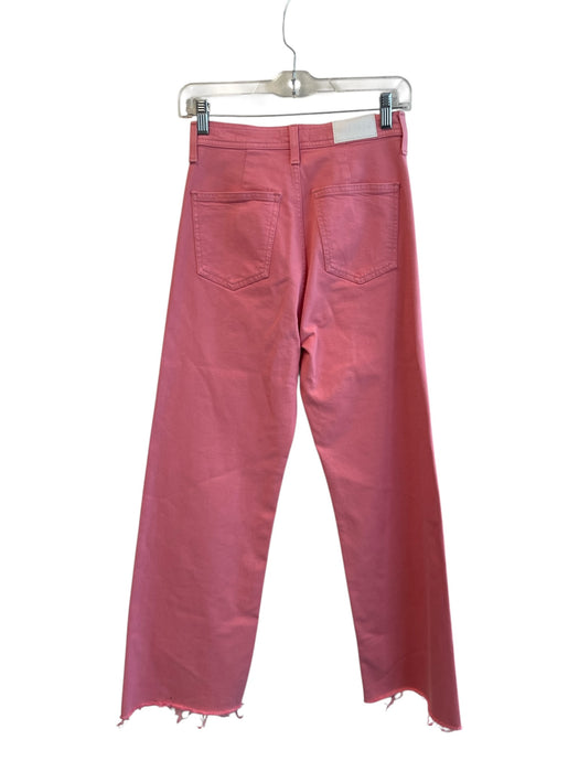 Pistola Size 24 Dark Pink Cotton Back Pocket Zip Fly High Waist Raw Hem Jeans Dark Pink / 24