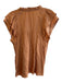 Melissa Nepton Size S/P Rust Viscose round split neck Pleats Top Rust / S/P