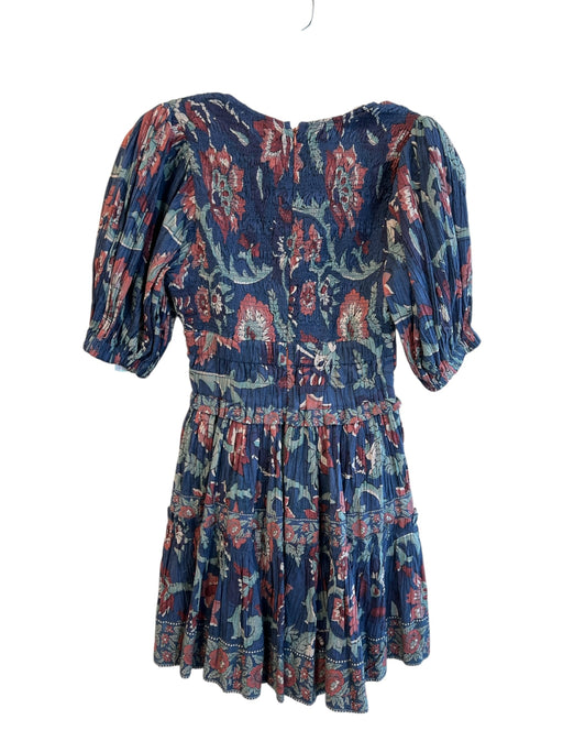 Sea New York Size XS Blue & Multi Cotton Lined Back Zip Abstract FLoral Dress Blue & Multi / XS