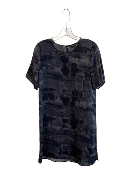 Eileen Fisher Size XS Dark Gray Silk Round Neck Short Sleeve A Line Dress Dark Gray / XS