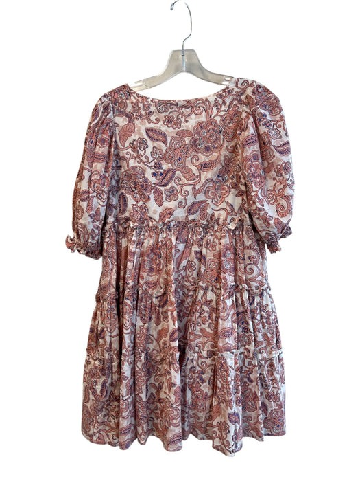 Cleobella Size XS Pink & blue Organic Cotton Lined V Neck Abstract Floral Dress Pink & blue / XS